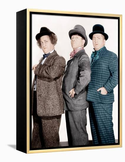 PHONY EXPRESS, from left: Larry Fine, Moe Howard, Curly Howard, (aka The Three Stooges), 1943-null-Framed Stretched Canvas