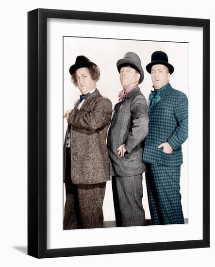 PHONY EXPRESS, from left: Larry Fine, Moe Howard, Curly Howard, (aka The Three Stooges), 1943-null-Framed Photo