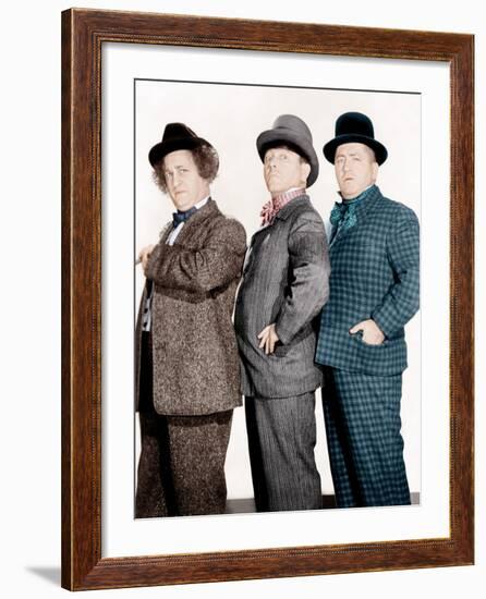 PHONY EXPRESS, from left: Larry Fine, Moe Howard, Curly Howard, (aka The Three Stooges), 1943-null-Framed Photo