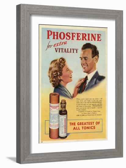 Phosferine, Magazine Advertisement, UK, 1950-null-Framed Giclee Print