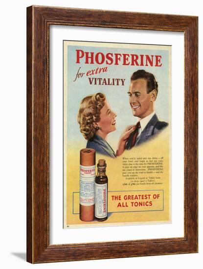 Phosferine, Magazine Advertisement, UK, 1950-null-Framed Giclee Print