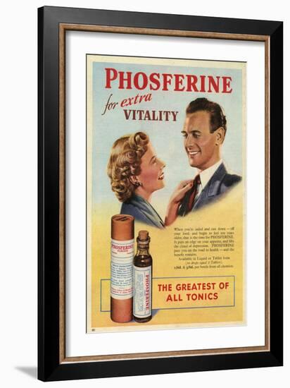 Phosferine, Magazine Advertisement, UK, 1950-null-Framed Giclee Print