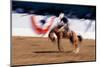 Photo impression of bronco rider at a rodeo, Santa Barbara, California-null-Mounted Photographic Print