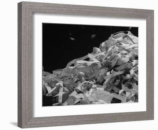 Photo of a Stack of Ticker Tape Covering as the Result of the Selling Climax at the Stock Exchange-Arthur Schatz-Framed Photographic Print