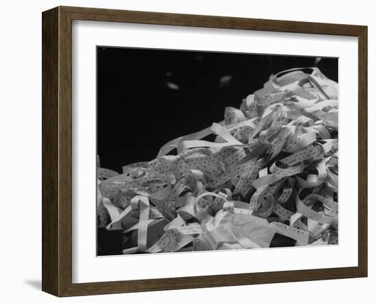 Photo of a Stack of Ticker Tape Covering as the Result of the Selling Climax at the Stock Exchange-Arthur Schatz-Framed Photographic Print