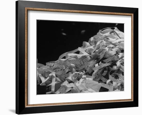 Photo of a Stack of Ticker Tape Covering as the Result of the Selling Climax at the Stock Exchange-Arthur Schatz-Framed Photographic Print