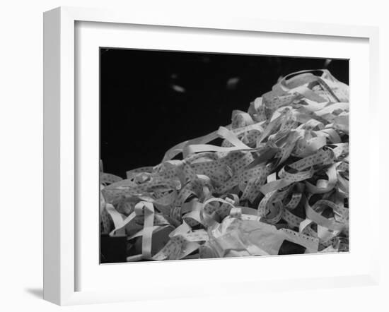 Photo of a Stack of Ticker Tape Covering as the Result of the Selling Climax at the Stock Exchange-Arthur Schatz-Framed Photographic Print