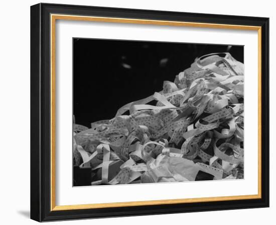 Photo of a Stack of Ticker Tape Covering as the Result of the Selling Climax at the Stock Exchange-Arthur Schatz-Framed Photographic Print