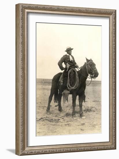Photo of Cowboy on Horse-null-Framed Art Print