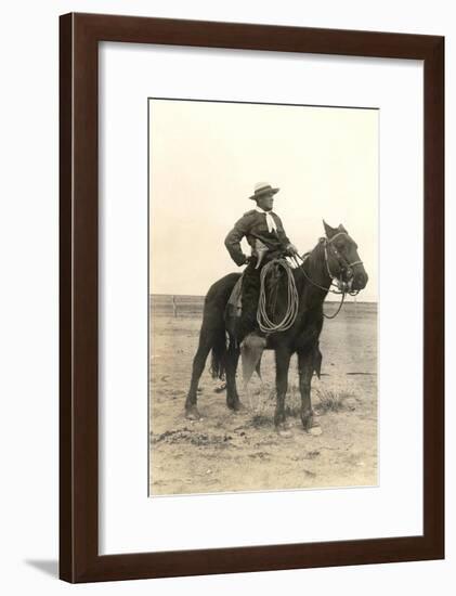 Photo of Cowboy on Horse-null-Framed Art Print