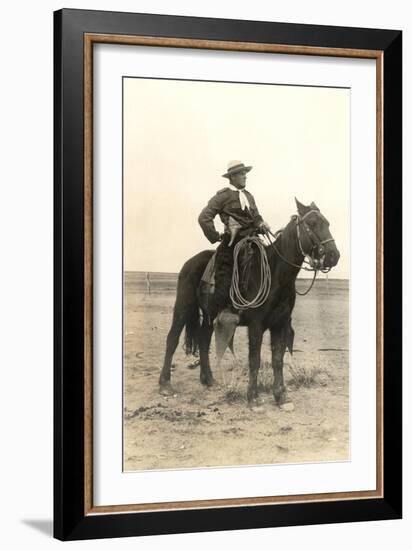 Photo of Cowboy on Horse-null-Framed Art Print