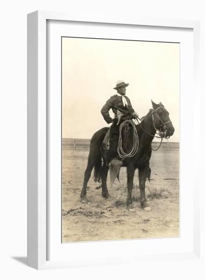 Photo of Cowboy on Horse-null-Framed Art Print