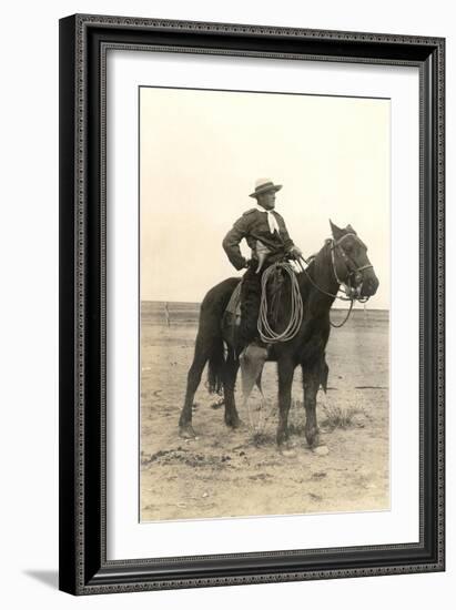 Photo of Cowboy on Horse-null-Framed Art Print