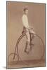 Photo of Man on Vintage Bicycle-null-Mounted Art Print