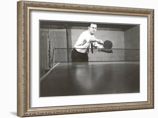 Photo of Man Playing Ping-Pong-null-Framed Art Print