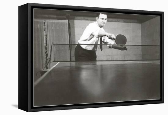 Photo of Man Playing Ping-Pong-null-Framed Stretched Canvas