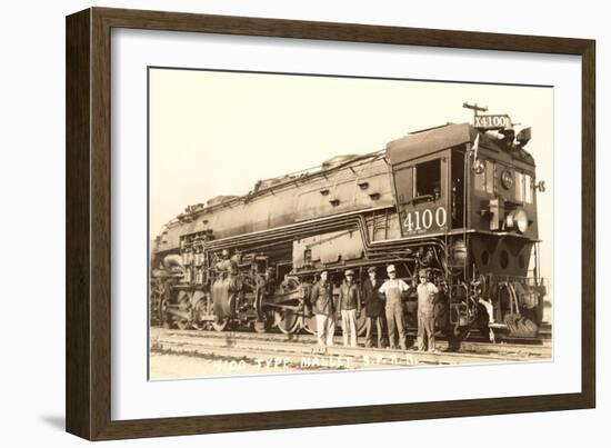 Photo of Men Standing in Front of Caboose-null-Framed Art Print
