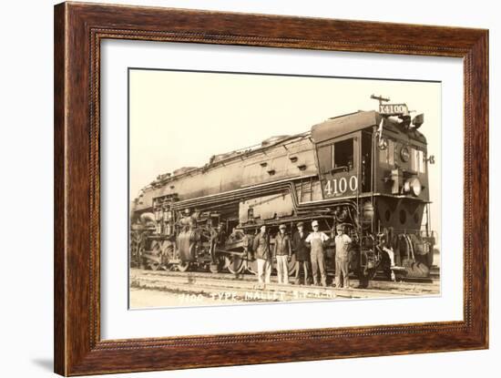 Photo of Men Standing in Front of Caboose-null-Framed Art Print