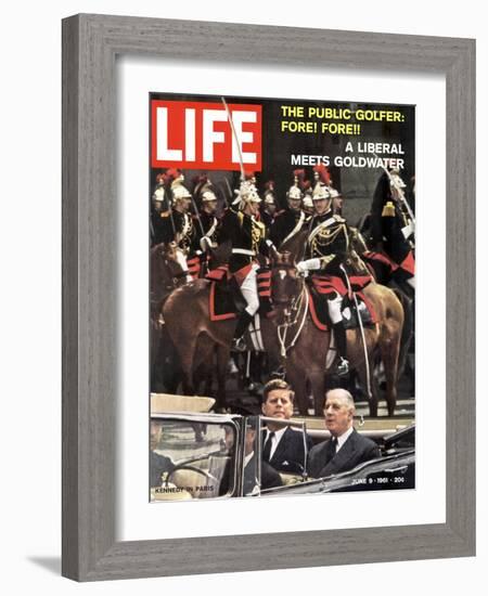 Photo of Pres. Kennedy and Gen. De Gaulle, During Trip to Paris, June 9, 1961-Paul Schutzer-Framed Photographic Print