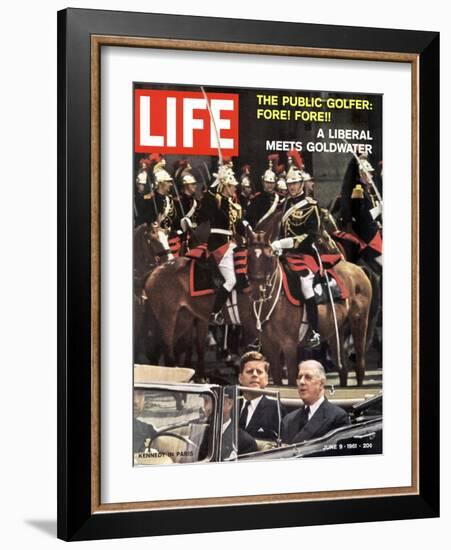 Photo of Pres. Kennedy and Gen. De Gaulle, During Trip to Paris, June 9, 1961-Paul Schutzer-Framed Photographic Print