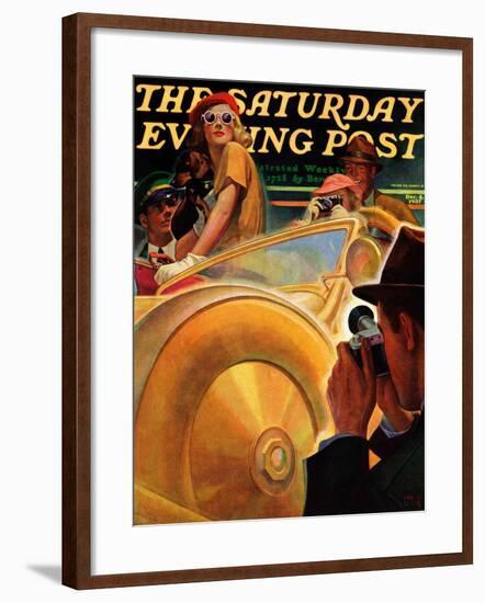 "Photo Opportunity," Saturday Evening Post Cover, December 4, 1937-Michael Dolas-Framed Giclee Print