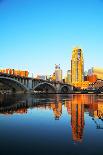 Downtown Minneapolis, Minnesota at Night Time and Saint Anthony Falls-photo.ua-Photographic Print