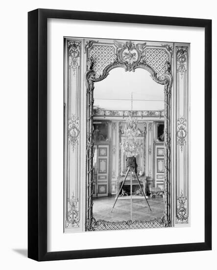 Photograph of a Mirror at the Chateau de Versailles with the Reflection of Giraudon's Camera-Adolphe Giraudon-Framed Giclee Print