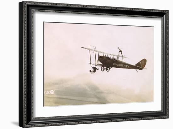 Photograph of a Wingwalkers on a Biplane-null-Framed Giclee Print