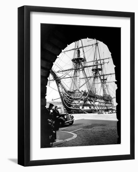 Photograph of H.M.S. Victory Docked-null-Framed Photographic Print