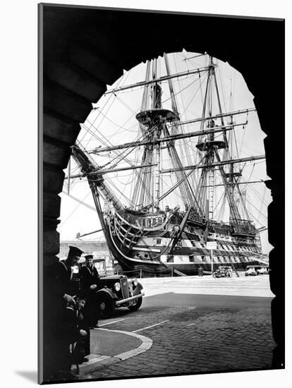 Photograph of H.M.S. Victory Docked-null-Mounted Photographic Print