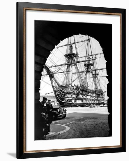 Photograph of H.M.S. Victory Docked-null-Framed Photographic Print