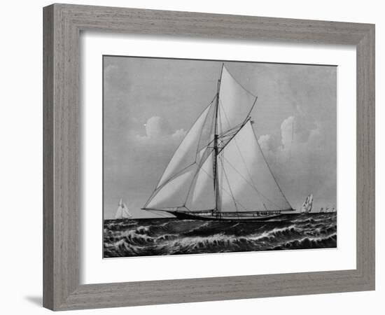 Photograph of Sketch of the Thistle, the Losing Scottish Entry in Race for America's Cup in 1887-null-Framed Photographic Print