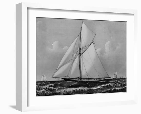 Photograph of Sketch of the Thistle, the Losing Scottish Entry in Race for America's Cup in 1887-null-Framed Photographic Print