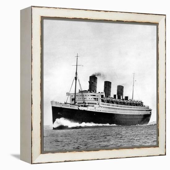 Photograph of the R.M.S. 'Queen Mary' on Sea Trials, Prior to Her Maiden Voyage, May 1936-null-Framed Premier Image Canvas