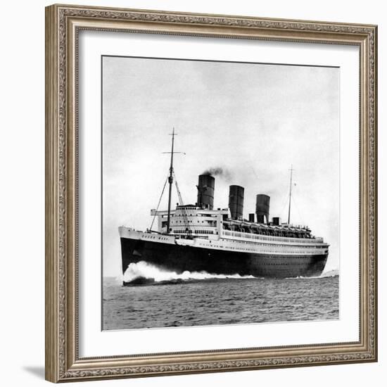 Photograph of the R.M.S. 'Queen Mary' on Sea Trials, Prior to Her Maiden Voyage, May 1936-null-Framed Photographic Print