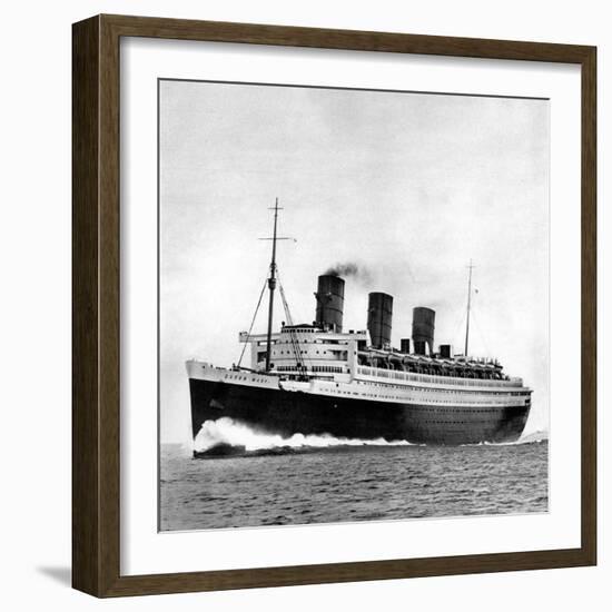 Photograph of the R.M.S. 'Queen Mary' on Sea Trials, Prior to Her Maiden Voyage, May 1936-null-Framed Photographic Print