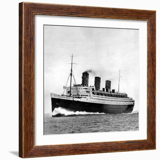 Photograph of the R.M.S. 'Queen Mary' on Sea Trials, Prior to Her Maiden Voyage, May 1936-null-Framed Photographic Print