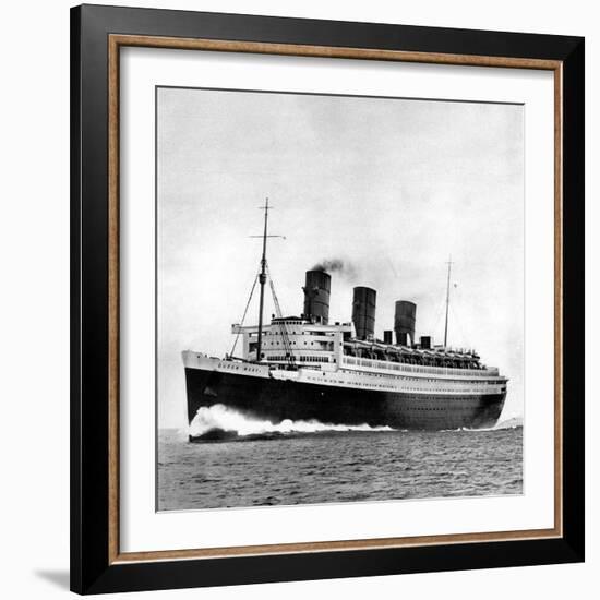 Photograph of the R.M.S. 'Queen Mary' on Sea Trials, Prior to Her Maiden Voyage, May 1936-null-Framed Photographic Print