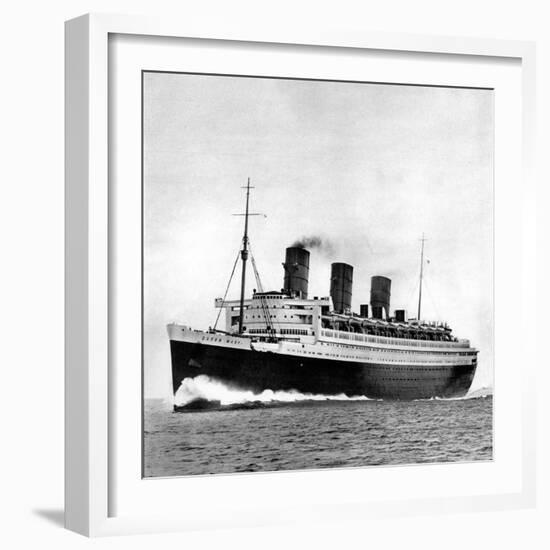 Photograph of the R.M.S. 'Queen Mary' on Sea Trials, Prior to Her Maiden Voyage, May 1936-null-Framed Photographic Print