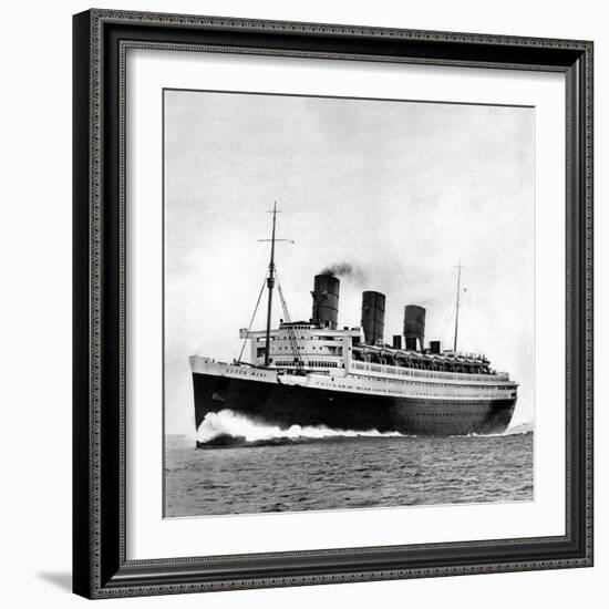 Photograph of the R.M.S. 'Queen Mary' on Sea Trials, Prior to Her Maiden Voyage, May 1936-null-Framed Photographic Print