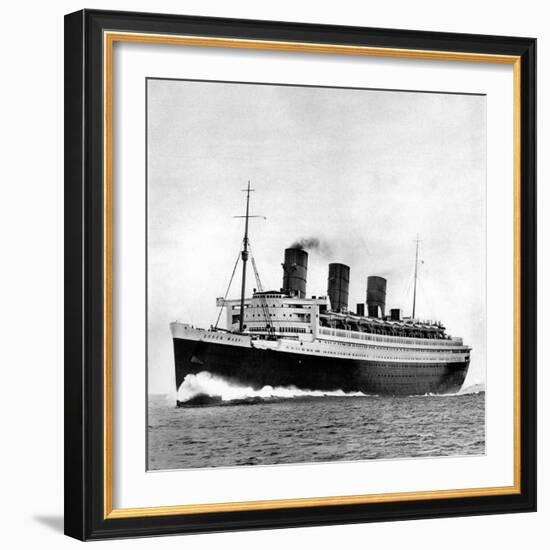 Photograph of the R.M.S. 'Queen Mary' on Sea Trials, Prior to Her Maiden Voyage, May 1936-null-Framed Photographic Print