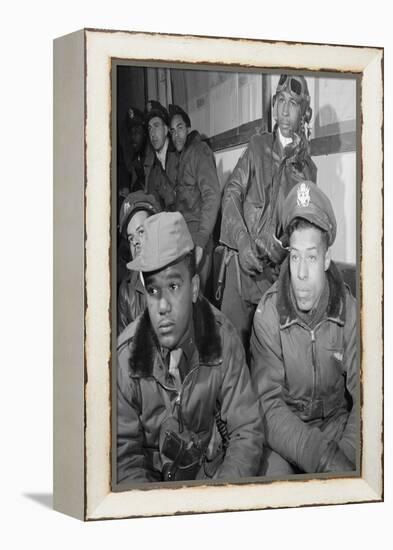 Photograph of Tuskegee Airmen Attending a Briefing in Ramitelli, Italy, March 1945-null-Framed Stretched Canvas