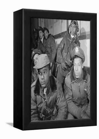 Photograph of Tuskegee Airmen Attending a Briefing in Ramitelli, Italy, March 1945-null-Framed Stretched Canvas