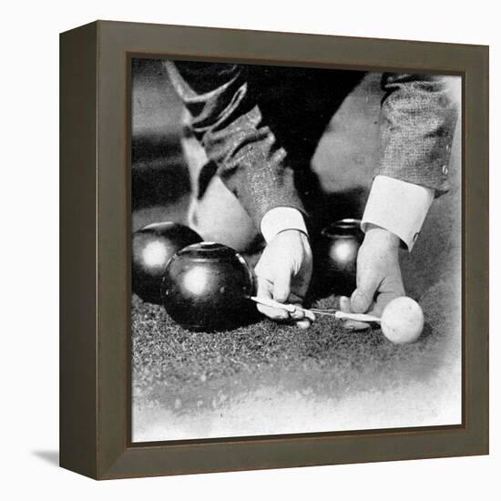 Photograph Showing the Measuring from a 'Jack' During a Game of Bowls, Britain, 1903-null-Framed Premier Image Canvas