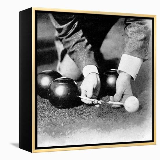 Photograph Showing the Measuring from a 'Jack' During a Game of Bowls, Britain, 1903-null-Framed Premier Image Canvas