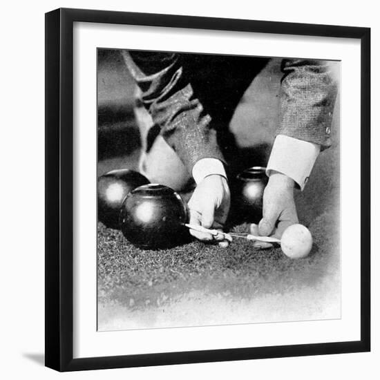 Photograph Showing the Measuring from a 'Jack' During a Game of Bowls, Britain, 1903-null-Framed Photographic Print