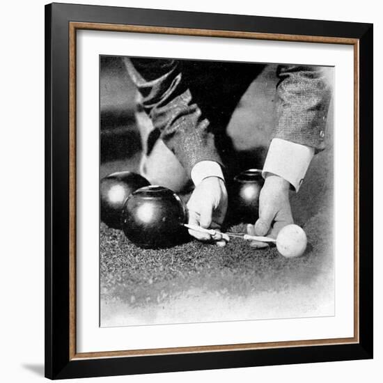 Photograph Showing the Measuring from a 'Jack' During a Game of Bowls, Britain, 1903-null-Framed Photographic Print