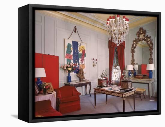 Photographer Cecil Beaton's Living Room in His Suite at the Plaza Hotel-Dmitri Kessel-Framed Premier Image Canvas