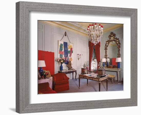 Photographer Cecil Beaton's Living Room in His Suite at the Plaza Hotel-Dmitri Kessel-Framed Photographic Print