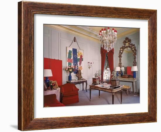 Photographer Cecil Beaton's Living Room in His Suite at the Plaza Hotel-Dmitri Kessel-Framed Photographic Print